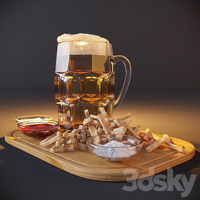 Beer with croutons 3ds Max - thumbnail 1