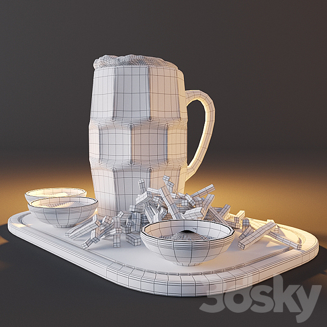 Beer with croutons 3ds Max - thumbnail 2