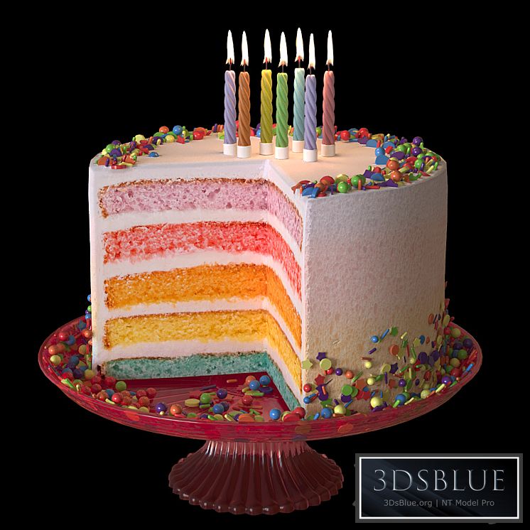 Birthday cake 3DS Max - thumbnail 3