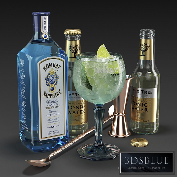 Bombay Sapphire Cocktail Set 3DS Max - thumbnail 3