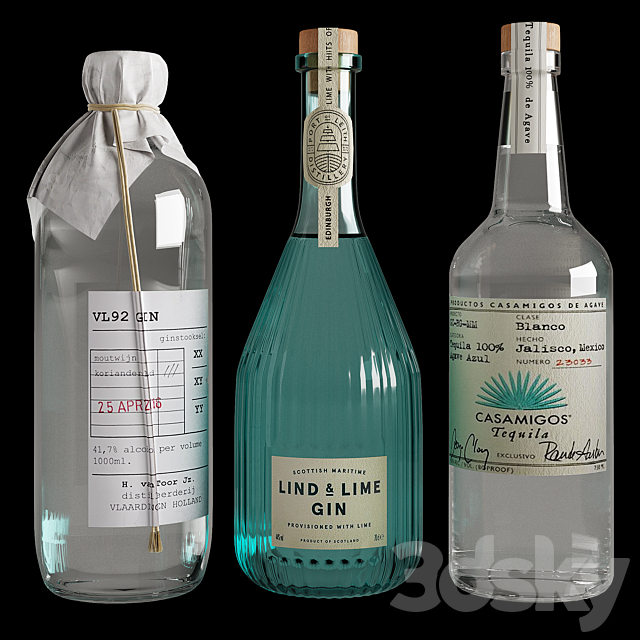 bottle set 01 3DS Max Model - thumbnail 5