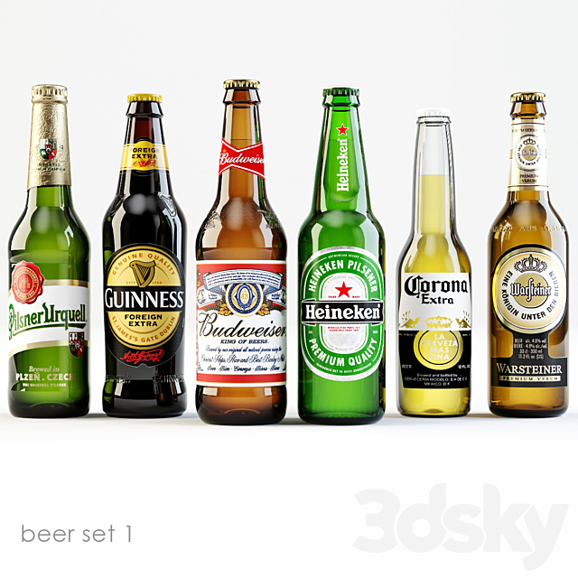 Bottles of beer 1 3DS Max Model - thumbnail 1