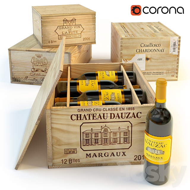 Boxes for wine 3ds Max - thumbnail 1