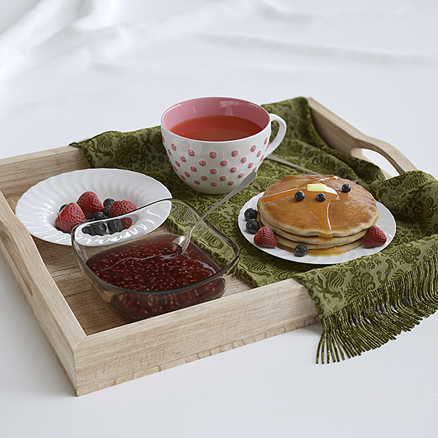 Breakfast in bed 3ds Max - thumbnail 1