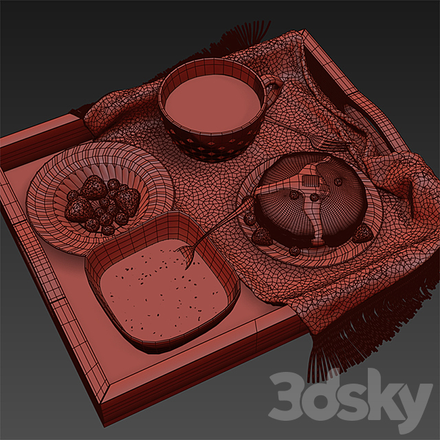 Breakfast in bed 3ds Max - thumbnail 3