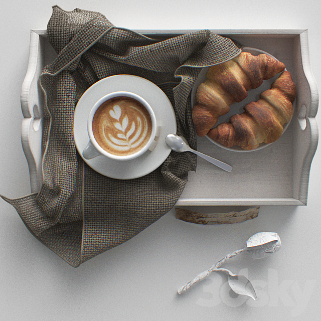 Breakfast in bed. 3DS Max Model - thumbnail 2