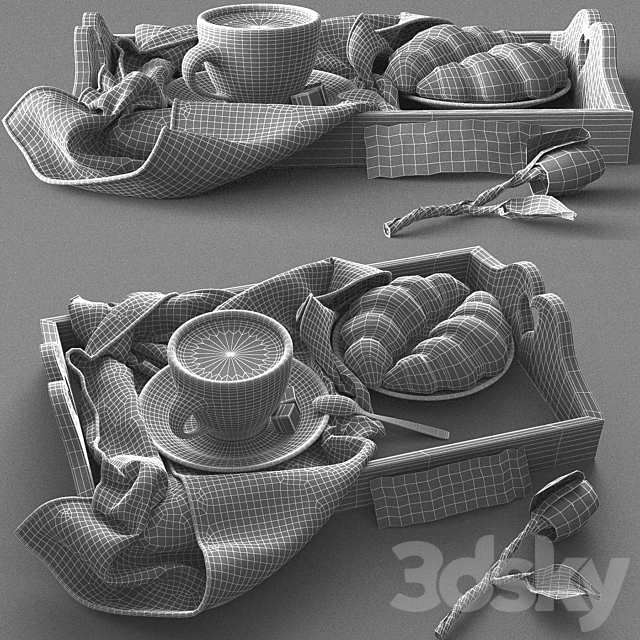 Breakfast in bed. 3DS Max Model - thumbnail 3