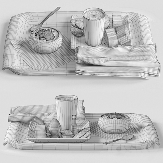 BREAKFAST IN BED 3DS Max Model - thumbnail 3