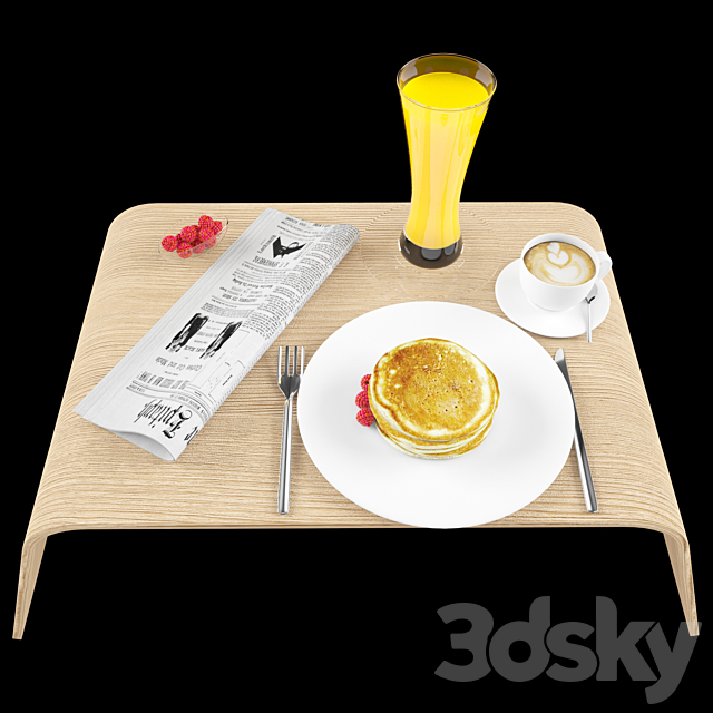 breakfast in bed 3DS Max Model - thumbnail 2