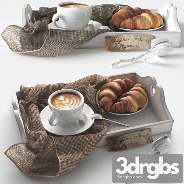 Breakfast in bed. 3dsmax Download - thumbnail 1