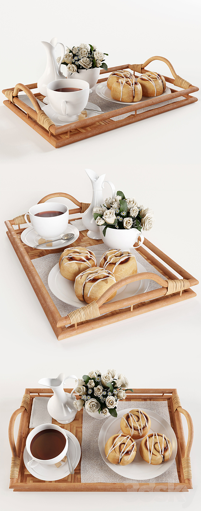 Breakfast on the tray W003 3DS Max Model - thumbnail 2