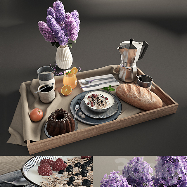 Breakfast Set 3ds Max - thumbnail 1