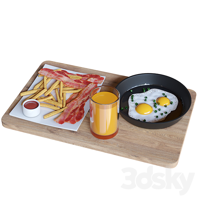 Breakfast set 3ds Max - thumbnail 1