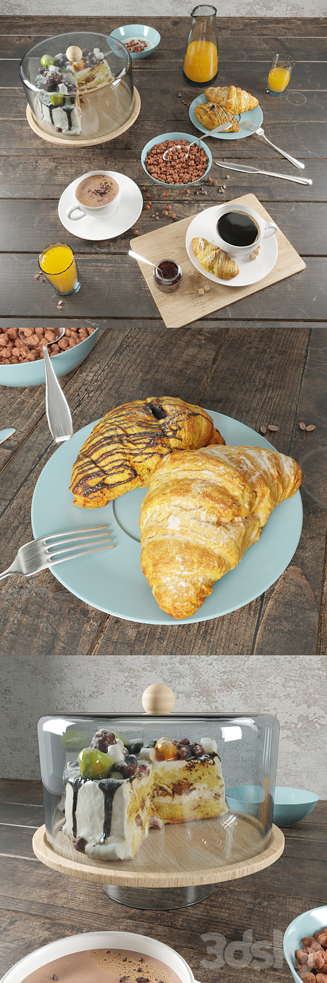 Breakfast set 3DS Max Model - thumbnail 2