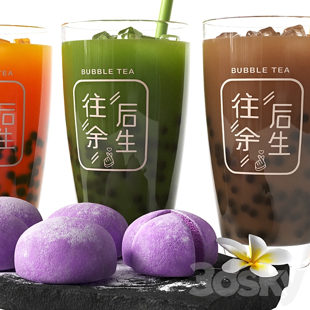 Bubble tea and Moti dessert 3DS Max Model - thumbnail 3