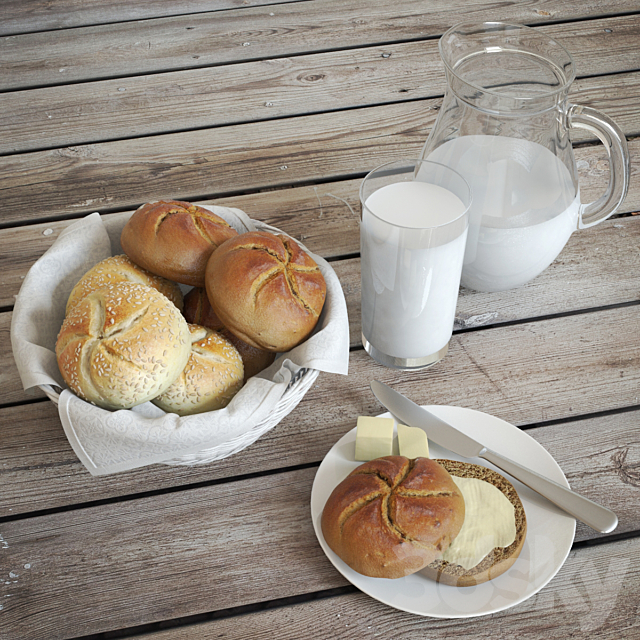 Buns & Milk 3DSMax File - thumbnail 1