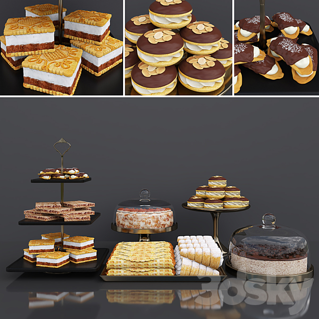 Cake bar (Espresso cheesecake & Tiramisu cake) 3DSMax File - thumbnail 1