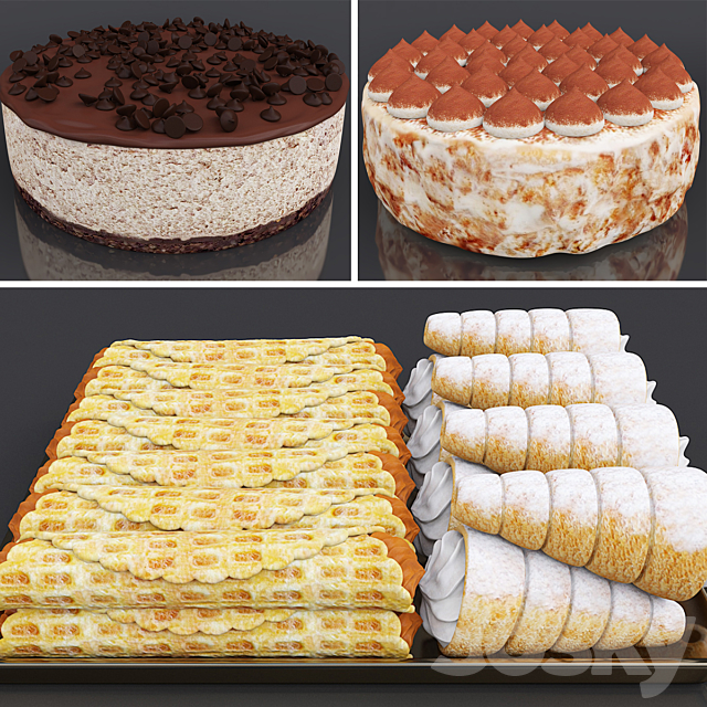 Cake bar (Espresso cheesecake & Tiramisu cake) 3DSMax File - thumbnail 2