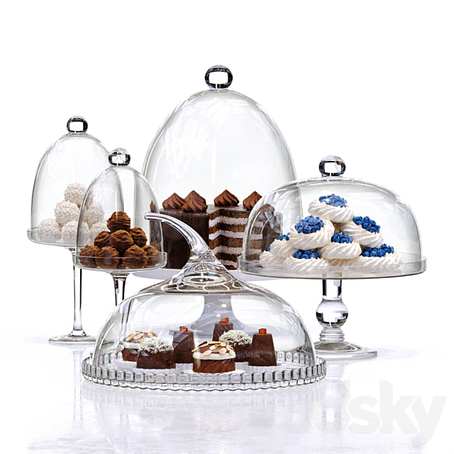 Cake Holders & Covers Set # 2 3ds Max - thumbnail 1