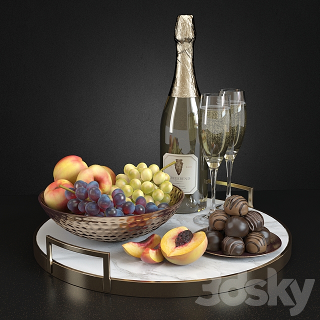 Champagne & fruits 3DSMax File - thumbnail 1