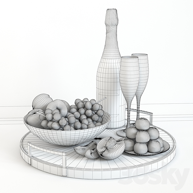 Champagne & fruits 3DSMax File - thumbnail 3