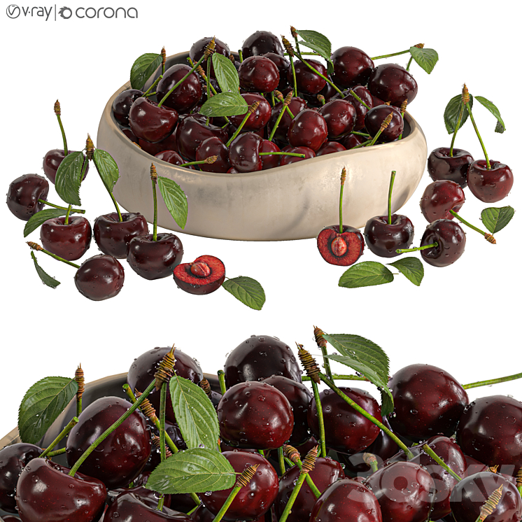 Cherry dish 3DS Max Model - thumbnail 1