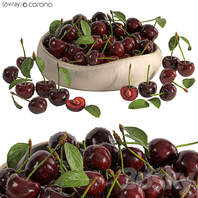 Cherry dish 3DS Max Model - thumbnail 1