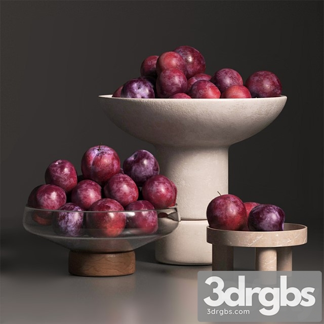 Cherry Plum In Vases 1 3dsmax Download - thumbnail 1