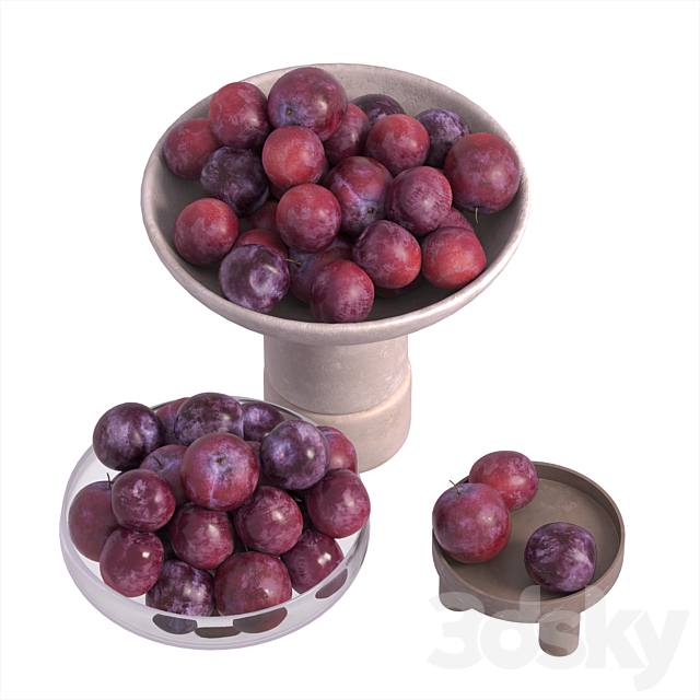 cherry plum in vases 3DS Max Model - thumbnail 3