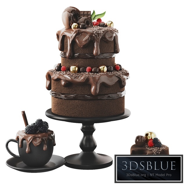 Chocolate cake 3DS Max - thumbnail 3