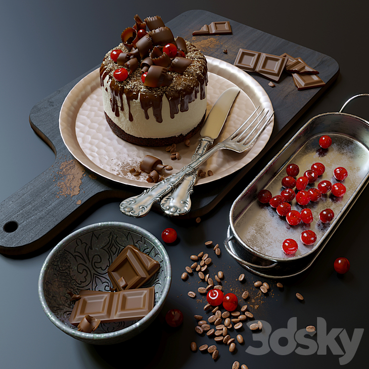 Chocolate cake 3DS Max - thumbnail 1