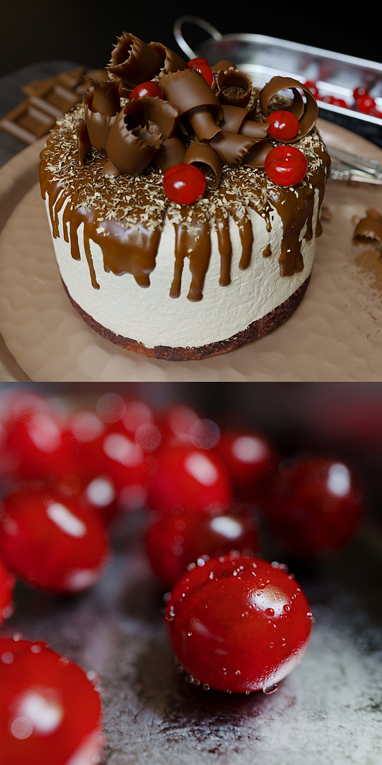 Chocolate cake 3DS Max - thumbnail 2