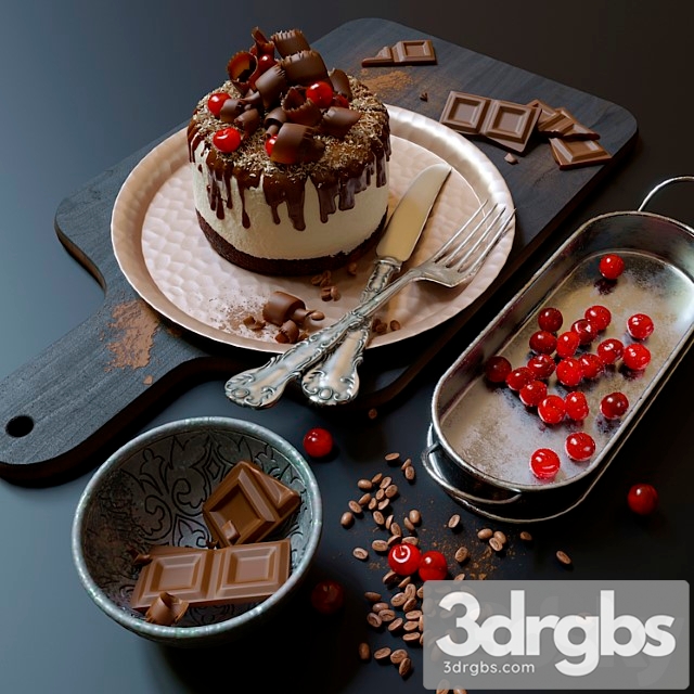 Chocolate cake_222 3dsmax Download - thumbnail 1