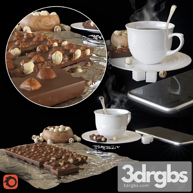 Chocolate coffee nuts 3dsmax Download - thumbnail 1