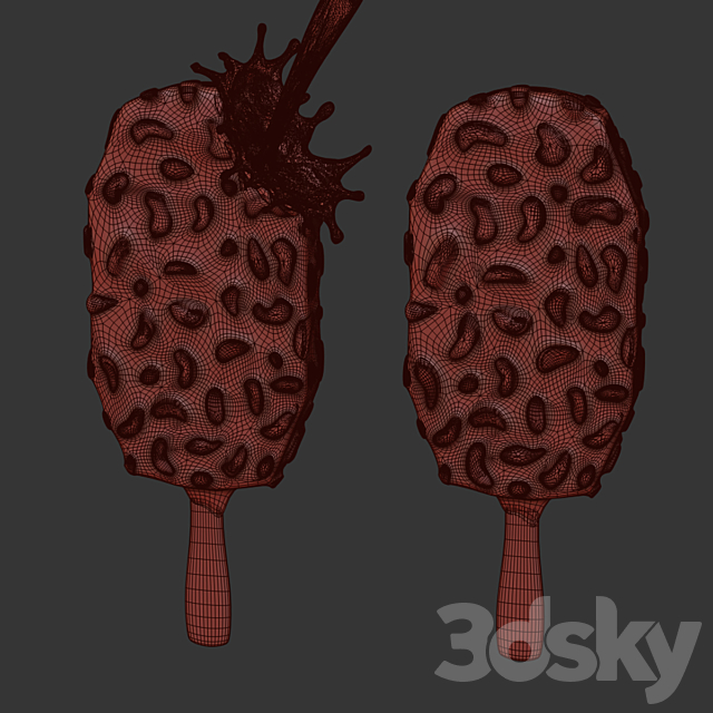 Chocolate ice cream 3ds Max - thumbnail 2