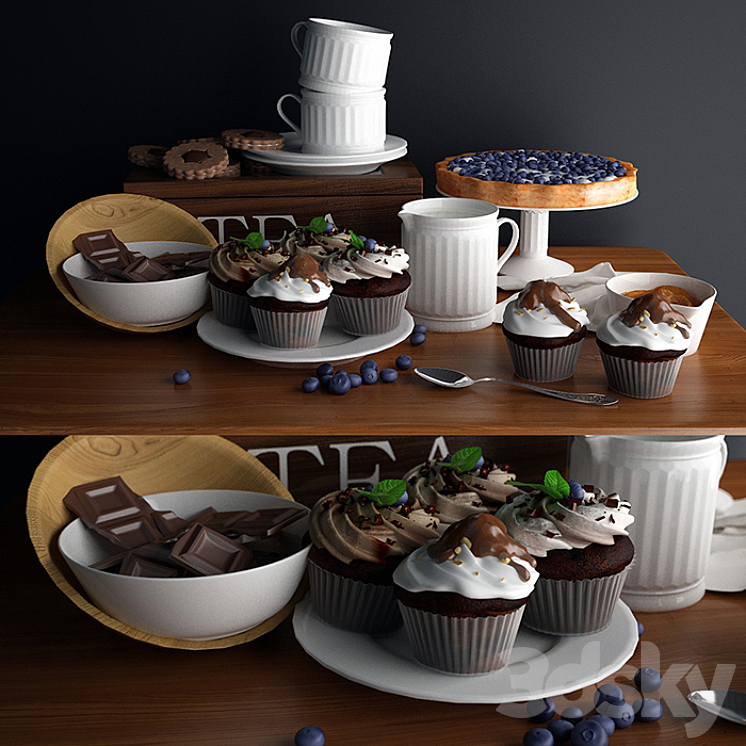 Chocolate set 3DS Max - thumbnail 1