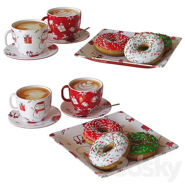 christmas donuts 01 3ds Max - thumbnail 1