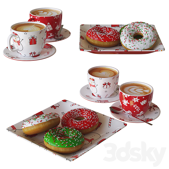 christmas donuts 01 3ds Max - thumbnail 2