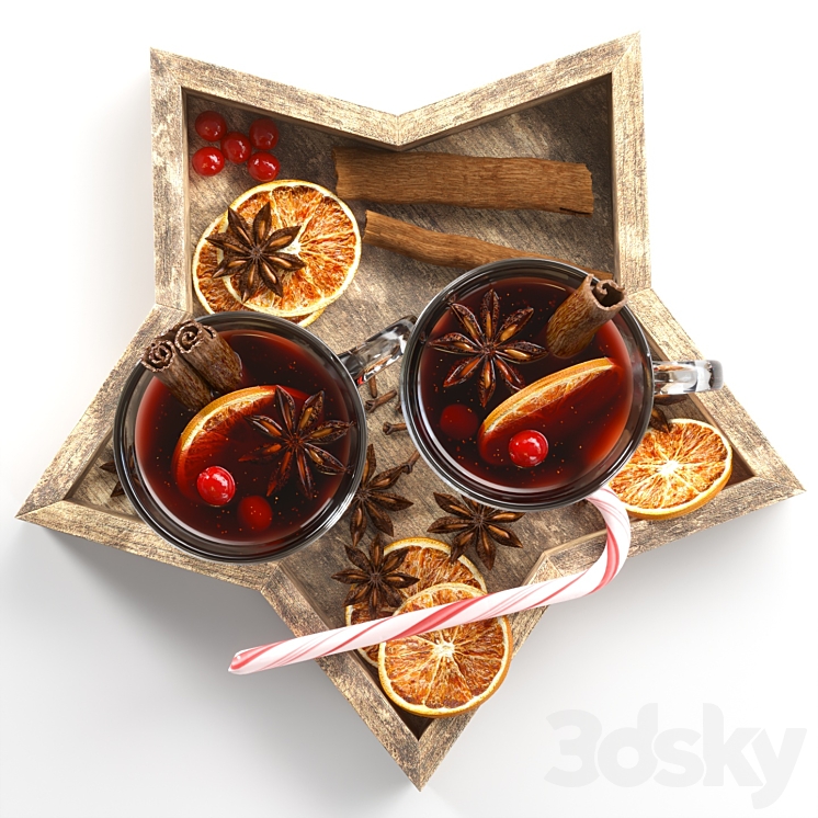 Christmas mulled wine 3DS Max - thumbnail 2