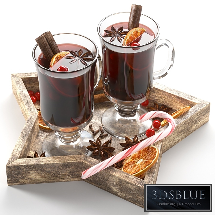 Christmas mulled wine 3DS Max - thumbnail 3