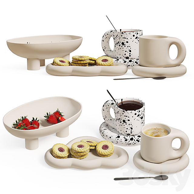 Chubby Set for tea drinking 3ds Max - thumbnail 1