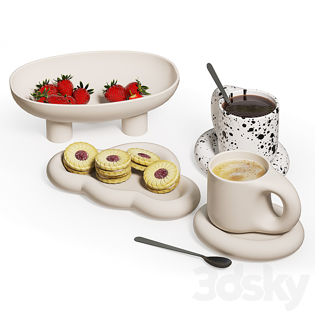 Chubby Set for tea drinking 3ds Max - thumbnail 2