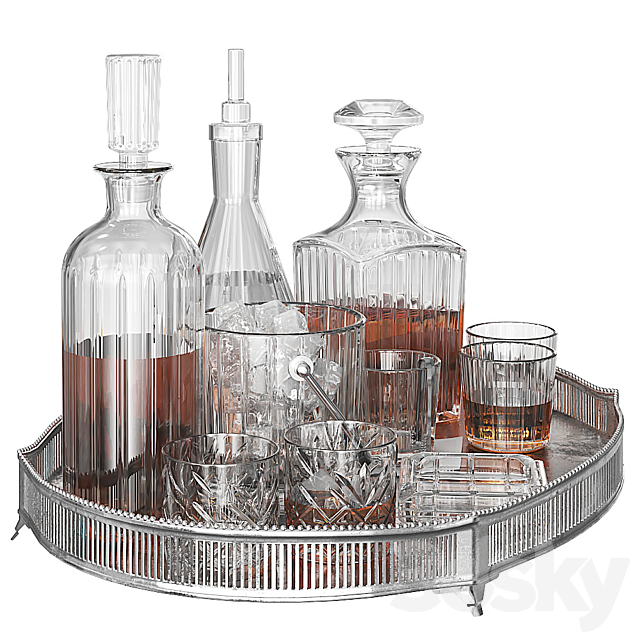 Classic Home Bar Glassware 3DS Max Model - thumbnail 2