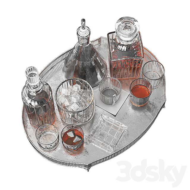 Classic Home Bar Glassware 3DS Max Model - thumbnail 3