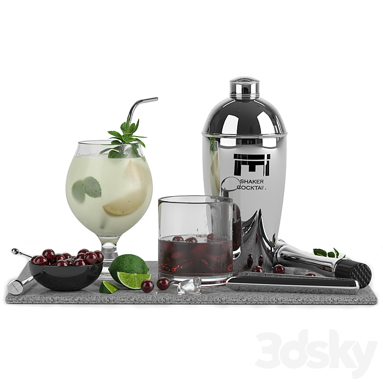 cocktail Decor set 3DS Max - thumbnail 1