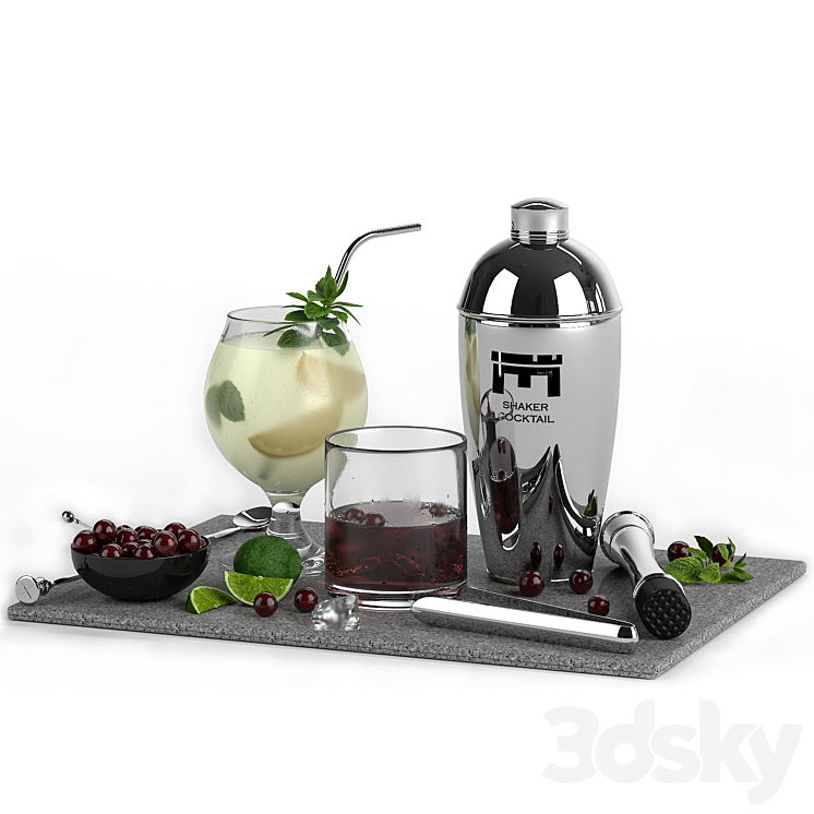 cocktail Decor set 3DS Max - thumbnail 2