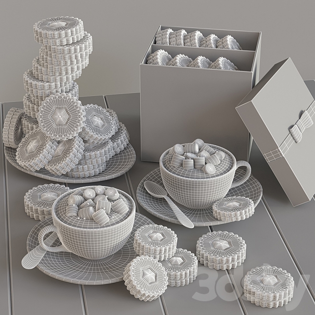 Cocoa and cookies 3DS Max Model - thumbnail 3