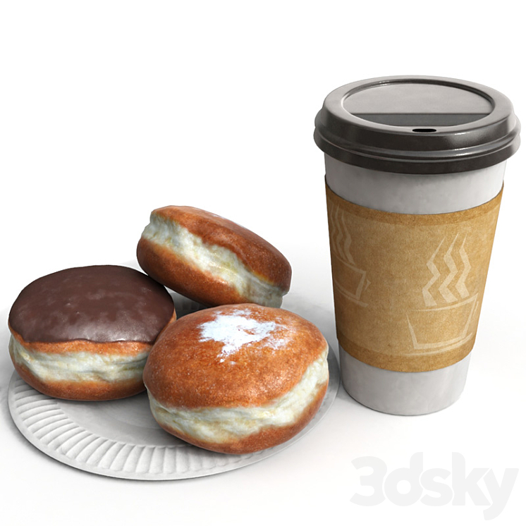 Coffee and buns 3DS Max - thumbnail 1