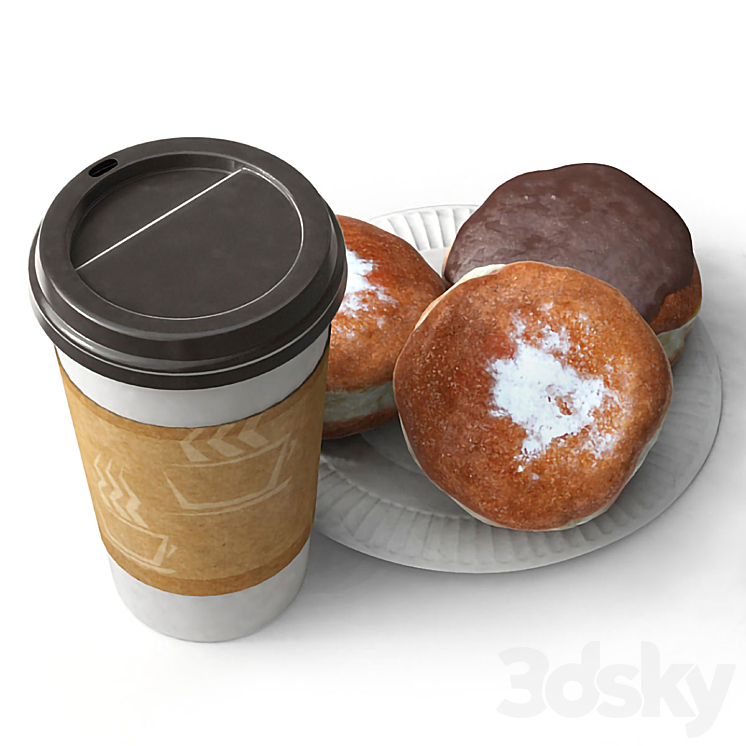 Coffee and buns 3DS Max - thumbnail 2