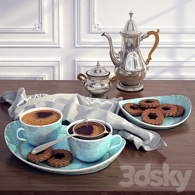 Coffee and cookies 3DSMax File - thumbnail 1